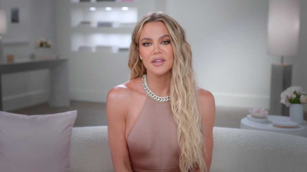 Khloe Kardashian speaks to the confessional camera on The Kardashians Season 4, Episode 10 in 2023.