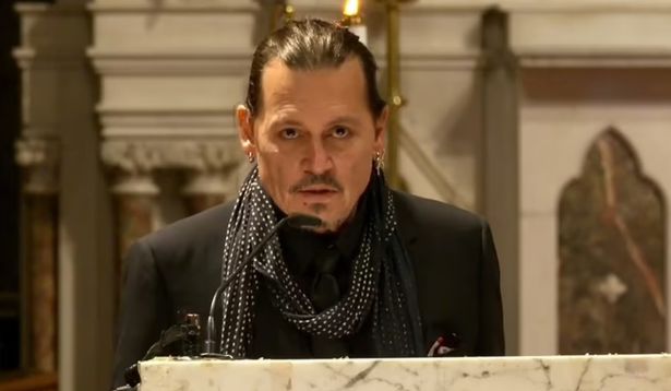 Johnny Depp speaking at Shane MacGowan's funeral