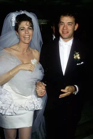 Rita Wilson and Tom Hanks during Tom Hanks and Rita Wilson Wedding Reception at Rex's in Los Angeles, California, United States