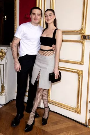 Brooklyn Beckham and Nicola Peltz at Victoria Beckham Ready To Wear Spring 2024