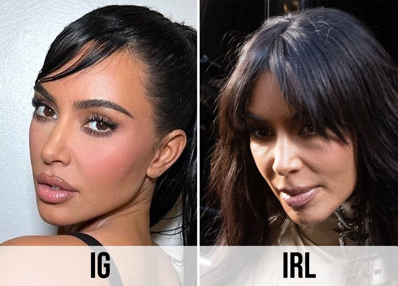 Kim Kardashian Instagram vs real life side view