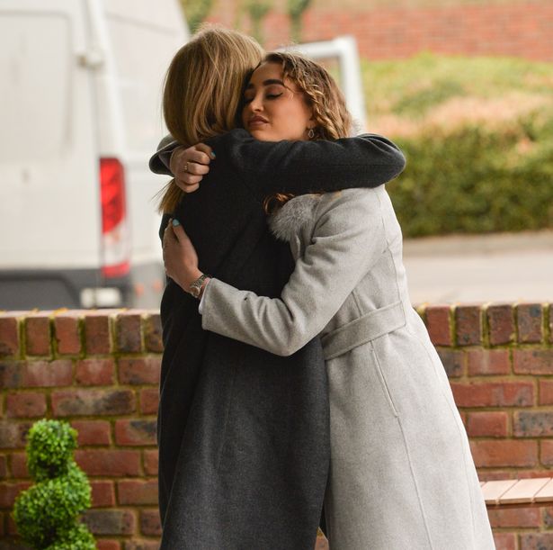 An emotional Georgia was seen hugging her mum outside court