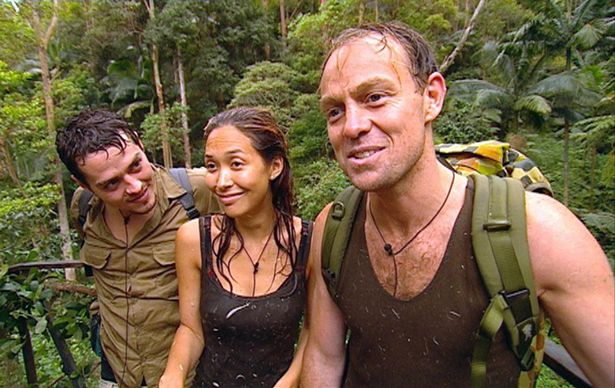 Matt Willis (left), Myleene Klass and Jason Donovan during filming of ITV's 'I'm a Celebrity Get Me Out of Here'