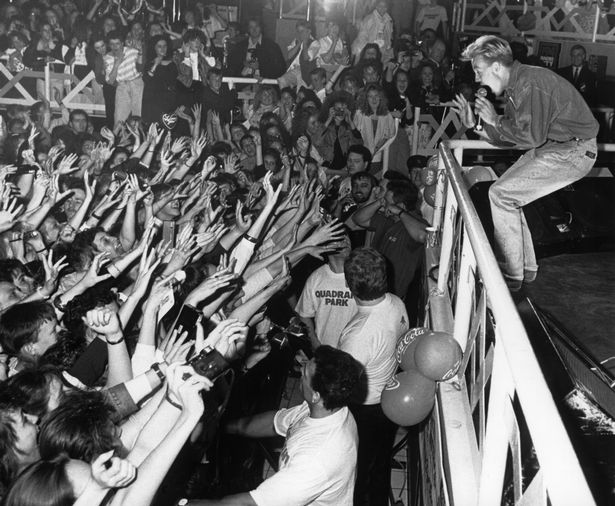 Jason Donovan in concert at Quadrant Park in Bootle on May 1, 1989