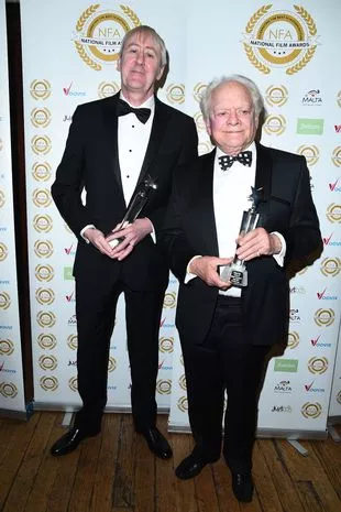 Nicholas Lyndhurst and David Jason attend the National Film Awards on March 29, 2017 in London, United Kingdom.