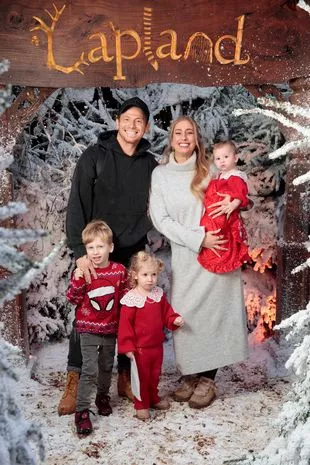 Stacey joe and three kids at lapland