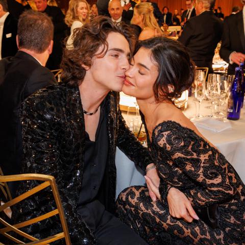 Timothee Chalamet and Kylie Jenner at the 81st Golden Globe Awards