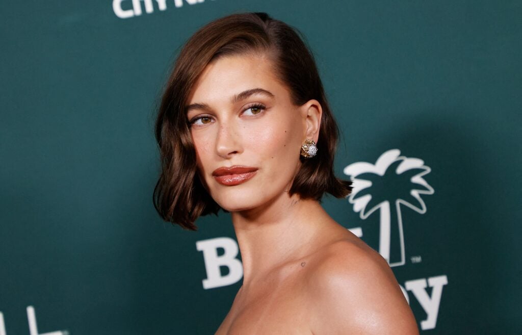 Hailey Bieber at a charity event in 2023.