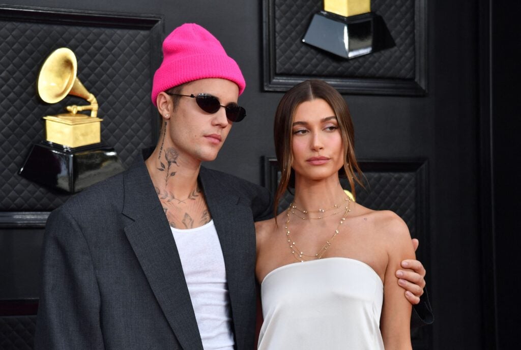 Justin Bieber and Hailey Baldwin Bieber  at the Grammy Awards.