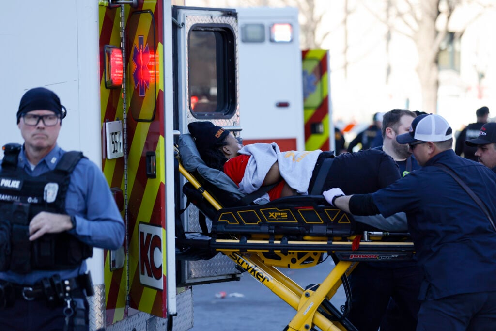 A scene from the aftermath of the Union Station shooting in Kansas City on February 14.