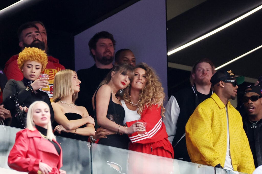 Taylor Swift and famous friends watch the 2024 Super Bowl.