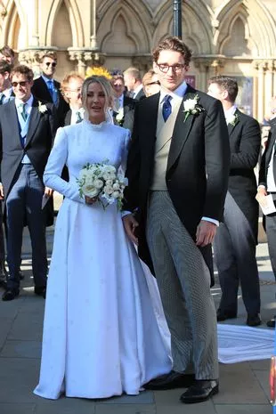 Newly married Ellie Goulding and Caspar Jopling leave York Minster after their wedding