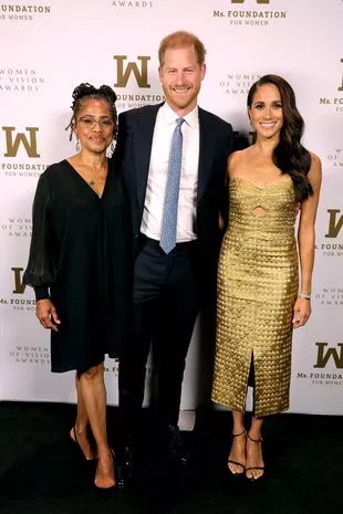 The Sussexes with Meghan's mum, Doria Ragland