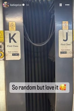 Katie Price took a picture of a train carriage with the first letters of their names - going Instagram official