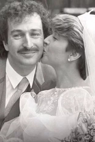 Steve Wright and Cyndi Robinson on their wedding day