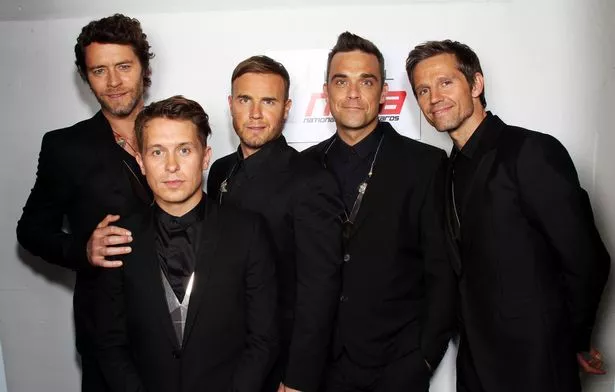 Howard Donald, Mark Owen, Gary Barlow, Robbie Williams and Jason Orange