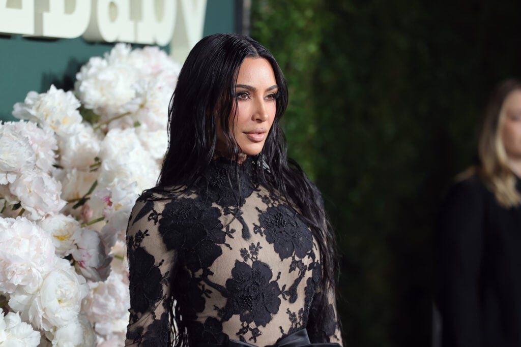 Kim Kardashian attends the 2023 Baby2Baby Gala Presented By Paul Mitchell at Pacific Design Center on November 11, 2023 in West Hollywood, California. 