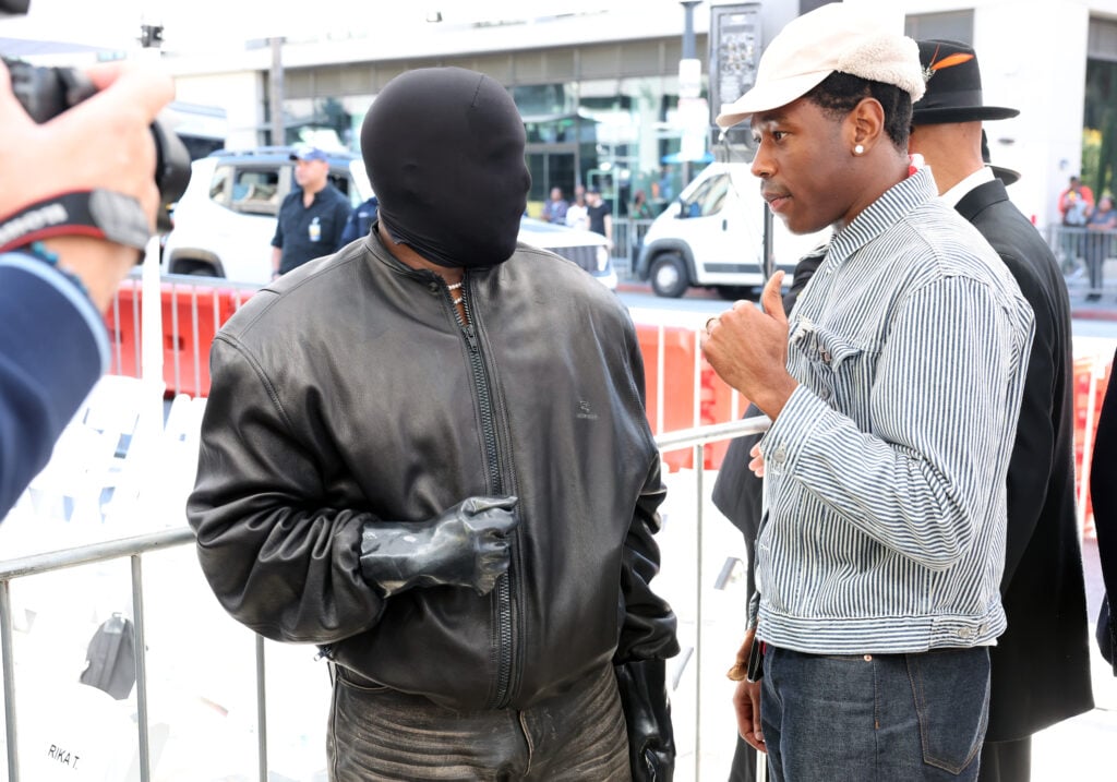 Kanye West and Tyler, The Creator attend the ceremony as Charlie Wilson is honored with star on the Hollywood Walk Of Fame on January 29, 2024 in Hollywood, California. 