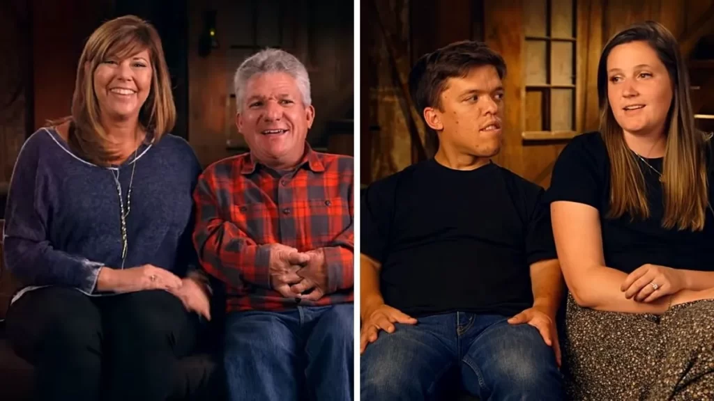 Matt Roloff sits with Caryn Chandler, opposite Zach and Tori Roloff.