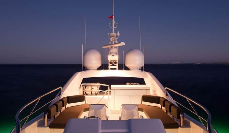 The stunning yacht costs around £1,500 an hour to rent