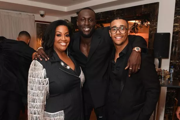 Alison Hammond with her son Aiden and rapper Stormzy.