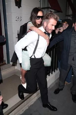 David and Victoria Beckham were spotted leaving Oswald's in Mayfair