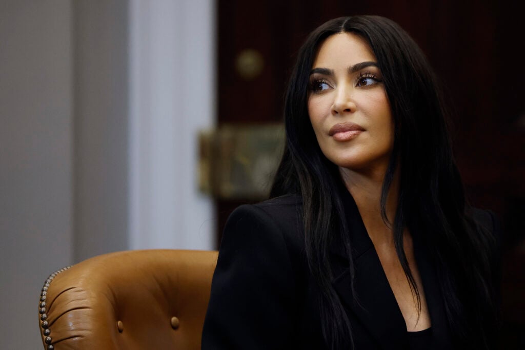 Kim Kardashian attends a criminal justice reform roundtable in April of 2024.