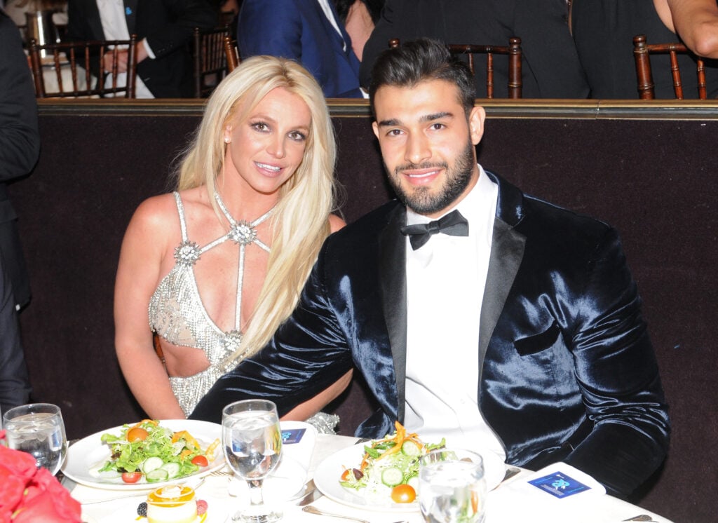 Britney Spears and Sam Asghari at the 2018 GLAAD Awards.