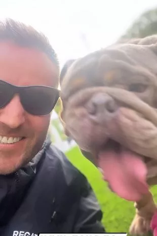 Alan Halsall with his dog