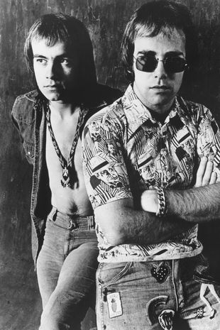 Elton John pictured in 1971 with Bernie Taupin