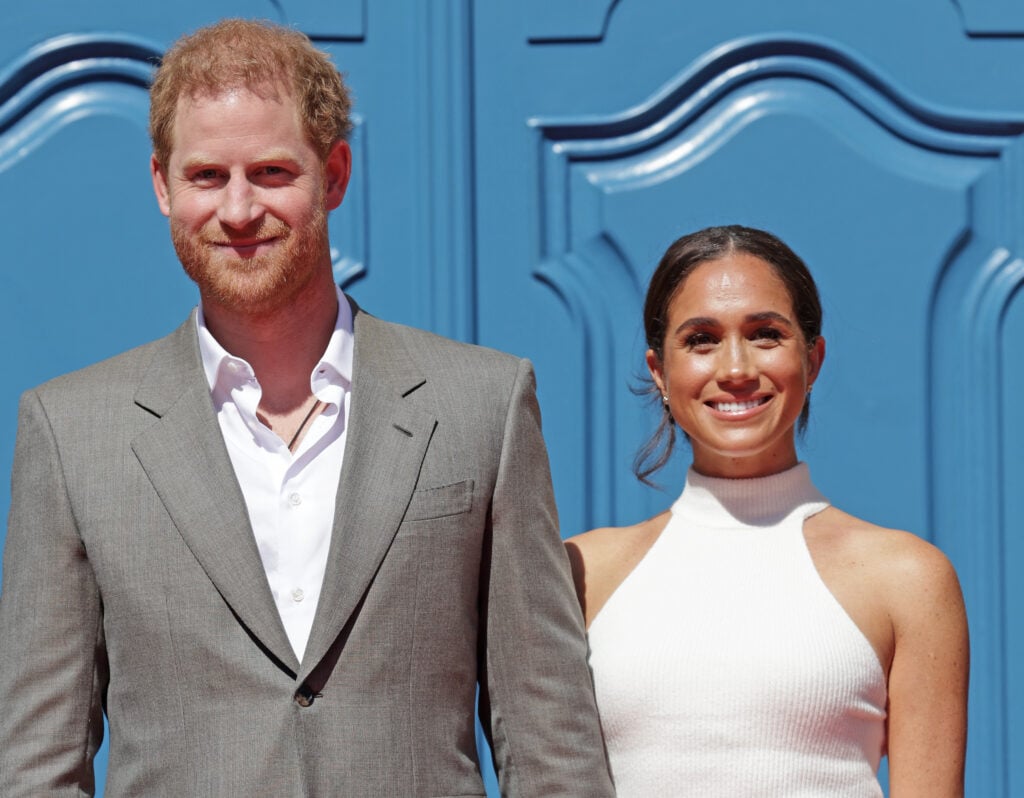 Prince Harry, Duke of Sussex and Meghan, Duchess of Sussex arrive at the town hall during the Invictus Games Dusseldorf 2023 - One Year To Go events, on September 06, 2022 in Dusseldorf, Germany.