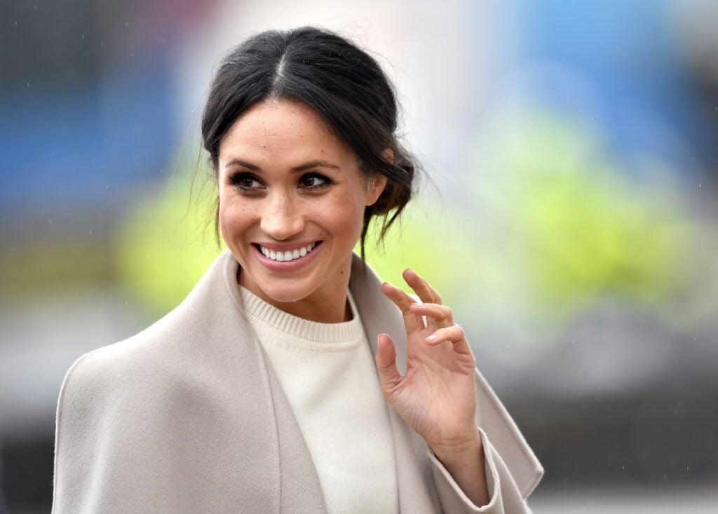 Meghan Markle is seen ahead of her visit with Prince Harry to the iconic Titanic Belfast during their trip to Northern Ireland on March 23, 2018 in Belfast, Northern Ireland, United Kingdom. 