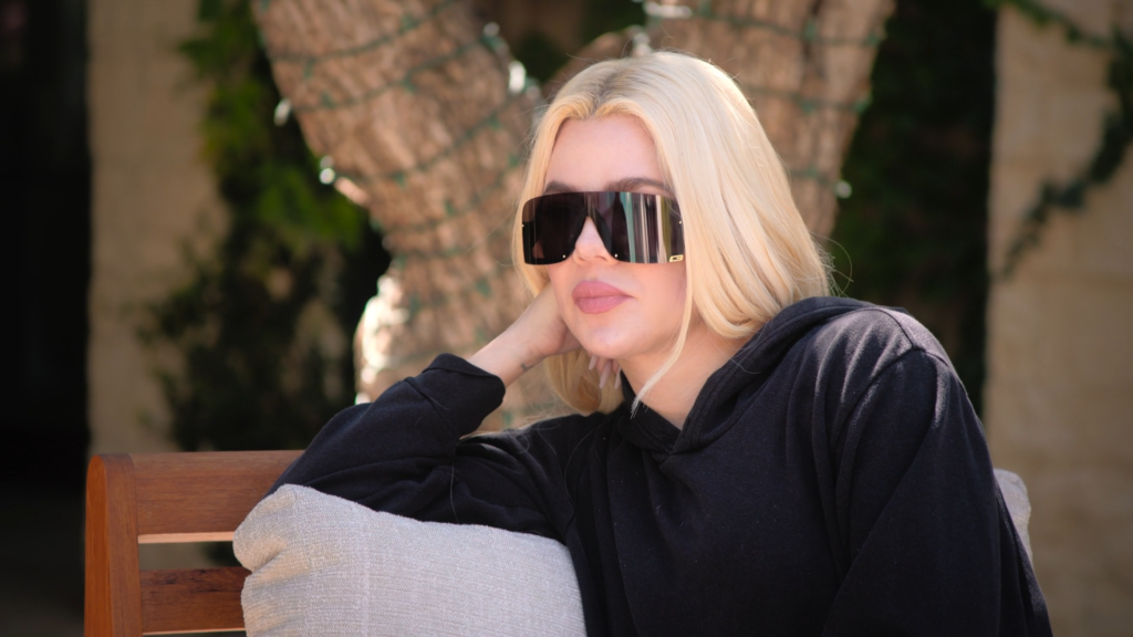 Khloe Kardashian in shades on The Kardashians Season 5.