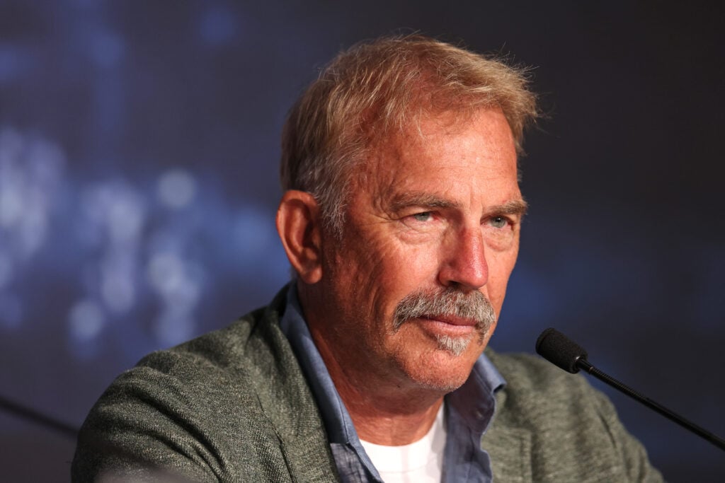 Kevin Costner with terrible facial hair in May of 2024.