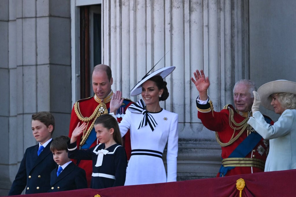 Kate Middleton and other royals for Trooping the Colour in June of 2024.