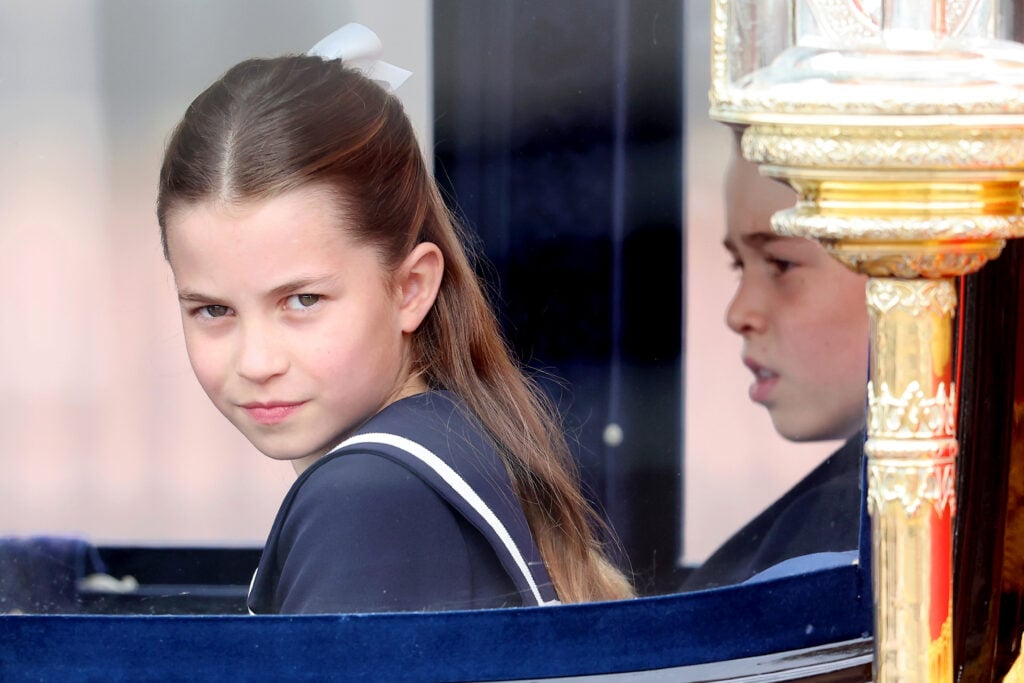 Princess Charlotte strikes a dramatic look at Trooping the Colour in 2024.