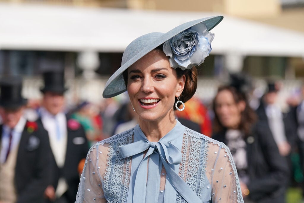 Catherine, Princess of Wales attends King Charles III's Coronation Garden Party at Buckingham Palace on May 9, 2023 in London, England.