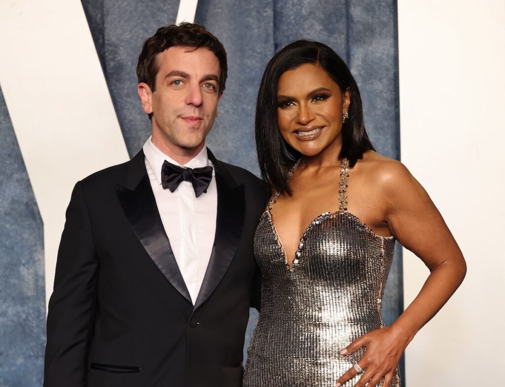 B.J. Novak and Mindy Kaling attend the 2023 Vanity Fair Oscar Party 