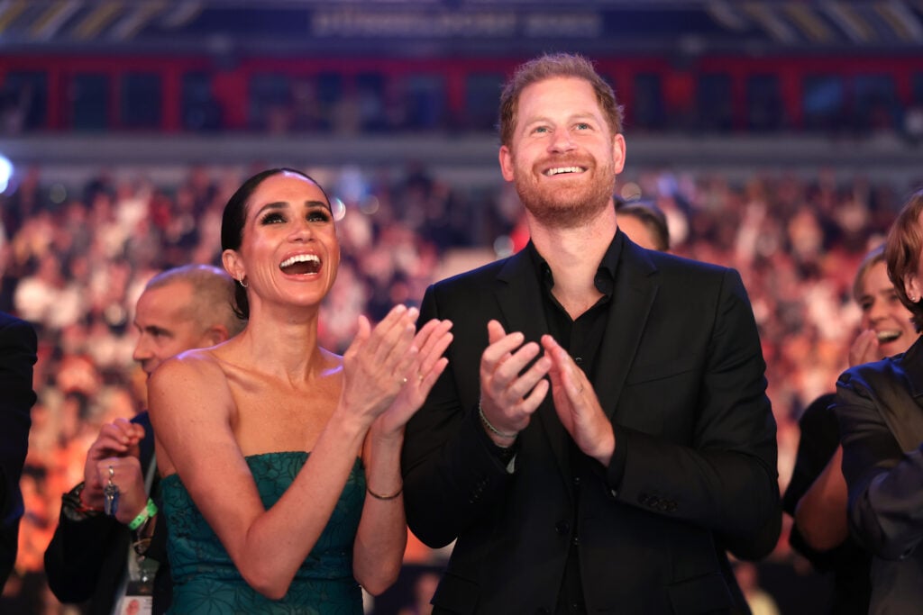 Prince Harry, Duke of Sussex, and Meghan, Duchess of Sussex attend the closing ceremony of the Invictus Games DÃ¼sseldorf 2023 at Merkur Spiel-Arena on September 16, 2023 in Duesseldorf, Germany. 