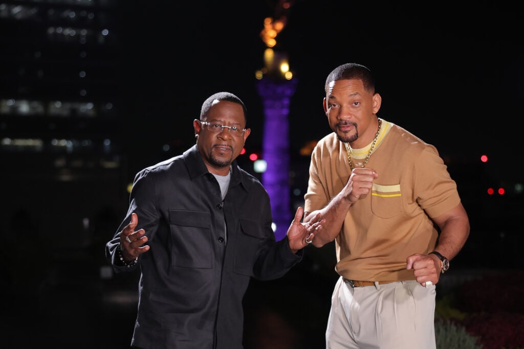 Martin Lawrence and Will Smith pose