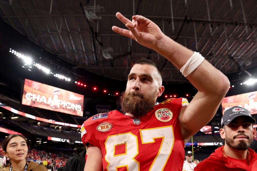 Travis Kelce in early February of 2024.