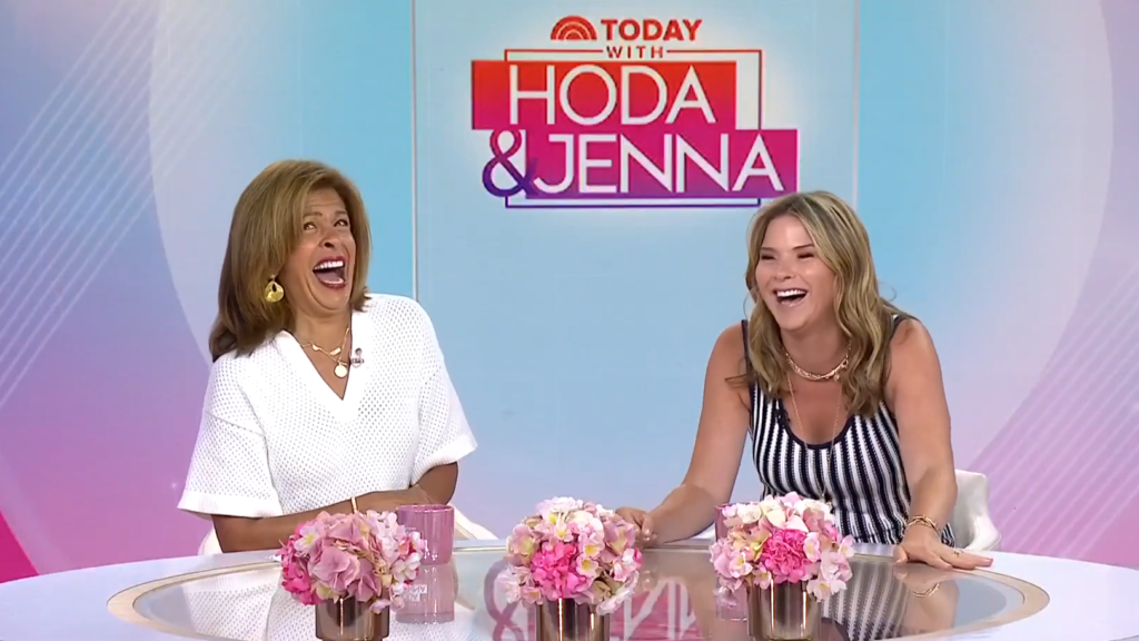 Hoda Kotb and Jenna Bush Hager hosting TODAY in July of 2024.