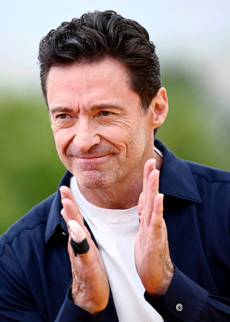 Hugh Jackman claps on July 12, 2024.