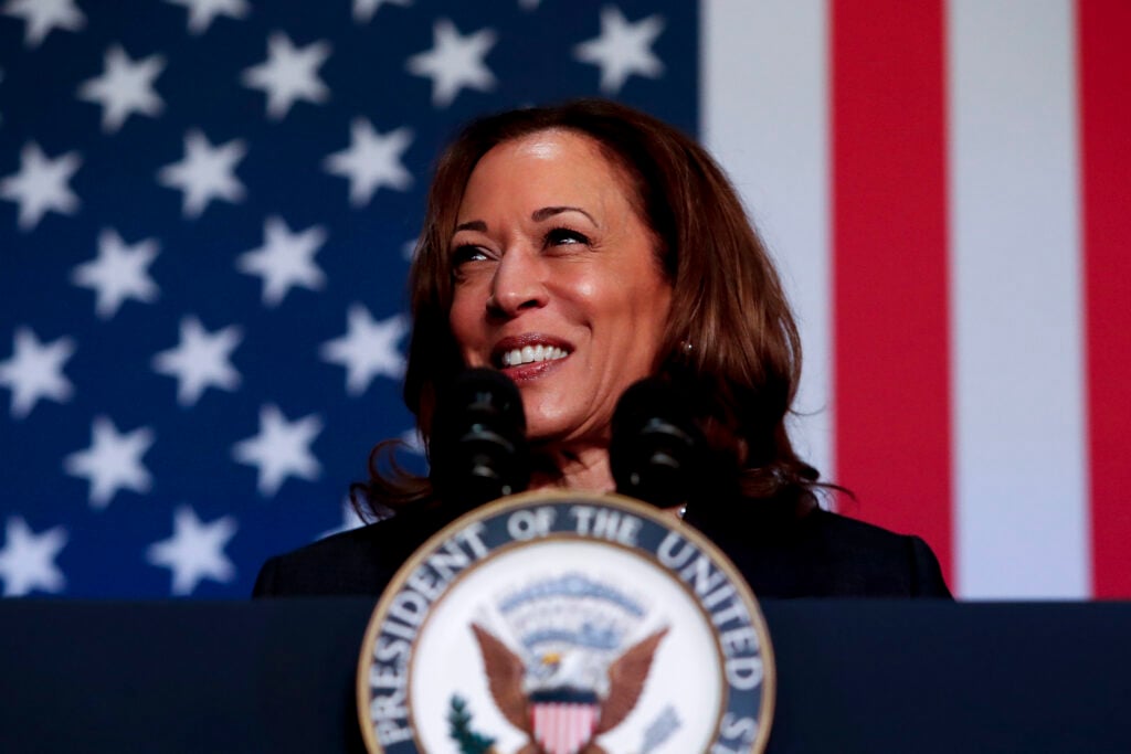 Vice President Kamala Harris in July of 2024, just days before becoming the nominee.