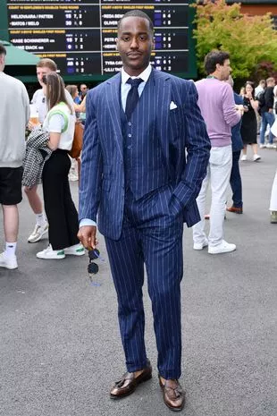 Ncuti Gatwa attends day eight of the Wimbledon Tennis Championships at the All England Lawn Tennis