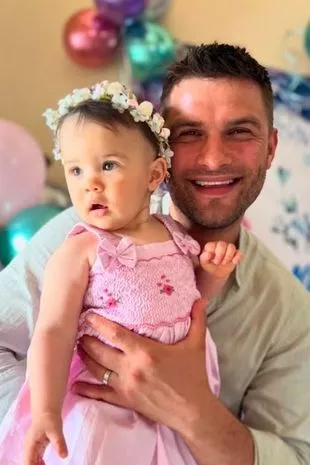 Aljaz Škorjanec and his daughter