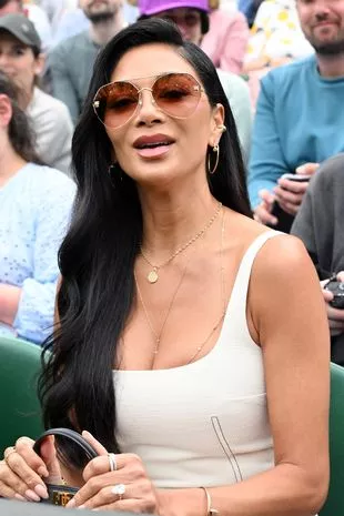 Nicole Scherzinger attends day eight of the Wimbledon Tennis Championships at the All England Lawn Tennis and Croquet Club on July 08, 2024 in London