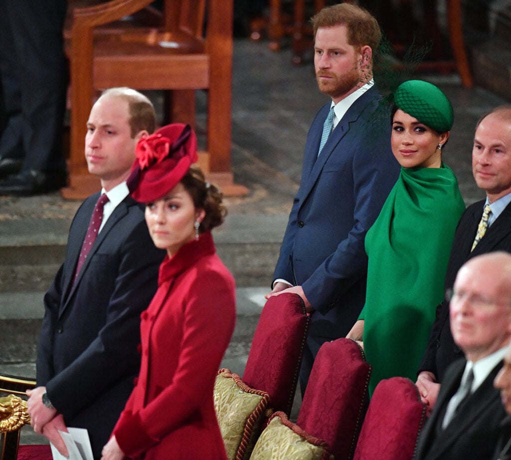 Prince William, Duke of Cambridge, Catherine, Duchess of Cambridge, Prince Harry, Duke of Sussex and Meghan, Duchess of Sussex attend the Commonwealth Day Service 2020 on March 9, 2020 in London, England.