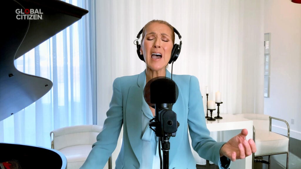 Celine Dion on the microphone