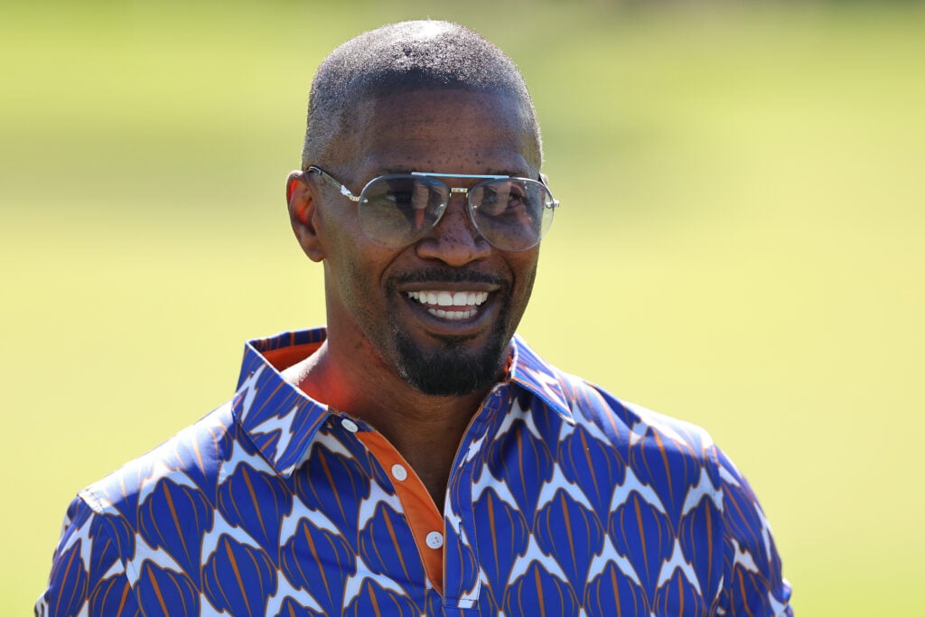 Jamie Foxx looks on during the pro-am prior to the Sony Open in Hawaii at Waialae Country Club on January 10, 2024 in Honolulu, Hawaii.